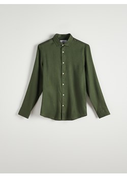Reserved - Koszula regular z lnem - zielony ze sklepu Reserved w kategorii Koszule męskie - zdjęcie 173564135