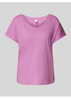T-shirt lniany z dekoltem w serek ze sklepu Peek&Cloppenburg  w kategorii Bluzki damskie - zdjęcie 173565787