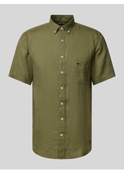Koszula casualowa z lnu z kołnierzykiem typu button down model ‘Summer’ ze sklepu Peek&Cloppenburg  w kategorii Koszule męskie - zdjęcie 173565827