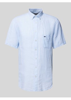 Koszula casualowa z lnu z kołnierzykiem typu button down model ‘Summer’ ze sklepu Peek&Cloppenburg  w kategorii Koszule męskie - zdjęcie 173565858