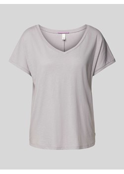 T-shirt lniany z dekoltem w serek ze sklepu Peek&Cloppenburg  w kategorii Bluzki damskie - zdjęcie 173566027