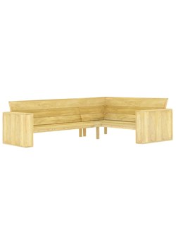 Drewniana narożna ławka ogrodowa - Conal 3X ze sklepu Edinos.pl w kategorii Ławki ogrodowe - zdjęcie 173567167