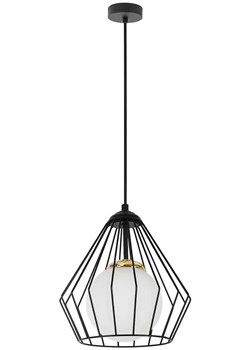 Czarna lampa wisząca z metalowo-szklanym kloszem - A285-Okri ze sklepu Edinos.pl w kategorii Lampy wiszące - zdjęcie 173567709