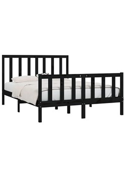Podwójne drewniane łóżko czarne 140x200 cm - Ingmar 5X ze sklepu Edinos.pl w kategorii Łóżka i materace - zdjęcie 173567978