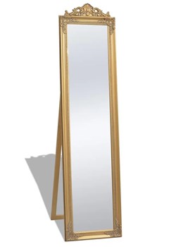Złote stojące lustro w stylu glamour - Prozer ze sklepu Edinos.pl w kategorii Lustra - zdjęcie 173568126