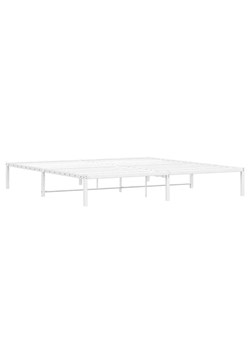 Białe minimalistyczne łóżko z metalu 180x200 cm - Dafines ze sklepu Edinos.pl w kategorii Łóżka i materace - zdjęcie 173568197