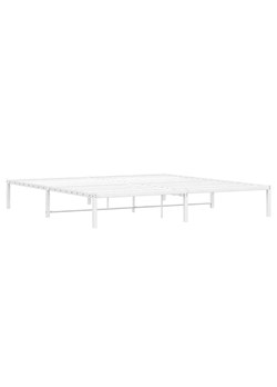 Białe minimalistyczne łóżko z metalu 180x200 cm - Tresto ze sklepu Edinos.pl w kategorii Łóżka i materace - zdjęcie 173568197