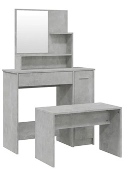 Komplet toaletka do makijażu z taboretem szarość betonu D6-R76 - id: 41996 - marki Elior - 173568355 Komplet toaletka do makijażu z taboretem szarość betonu D6-R76 ze sklepu Edinos.pl w kategorii Toaletki - zdjęcie 173568355