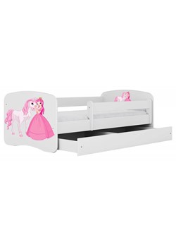 Łóżko dla dziewczynki z materacem Happy 2X mix 70x140 - białe ze sklepu Edinos.pl w kategorii Łóżka dziecięce - zdjęcie 173568806