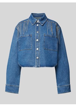 Kurtka jeansowa z obszyciem kamieniami stras model ‘CONNELLY’ ze sklepu Peek&Cloppenburg  w kategorii Kurtki damskie - zdjęcie 173569389
