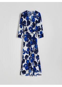 Reserved - Wzorzysta sukienka z wiskozy - niebieski ze sklepu Reserved w kategorii Sukienki - zdjęcie 173569966