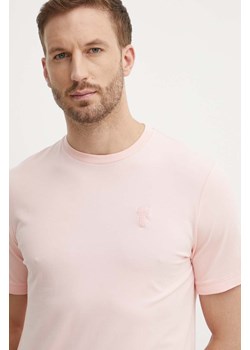 Karl Lagerfeld t-shirt męski kolor różowy gładki 542221.755055 ze sklepu ANSWEAR.com w kategorii T-shirty męskie - zdjęcie 173570018