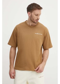 Polo Ralph Lauren t-shirt bawełniany męski kolor brązowy z nadrukiem 710950133001 ze sklepu ANSWEAR.com w kategorii T-shirty męskie - zdjęcie 173570179