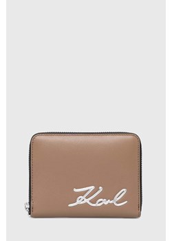 Karl Lagerfeld portfel damski kolor brązowy ze sklepu ANSWEAR.com w kategorii Portfele damskie - zdjęcie 173570229