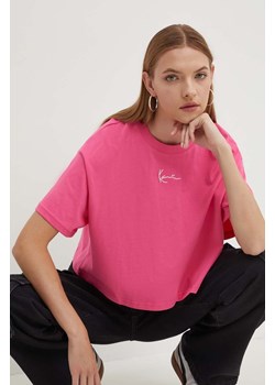 Karl Kani t-shirt bawełniany damski kolor różowy 6137878 ze sklepu ANSWEAR.com w kategorii Bluzki damskie - zdjęcie 173570286