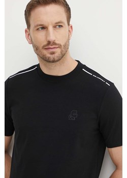 Karl Lagerfeld t-shirt męski kolor czarny gładki 542221.755021 ze sklepu ANSWEAR.com w kategorii T-shirty męskie - zdjęcie 173570306
