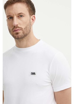 Karl Lagerfeld t-shirt męski kolor biały gładki 542221.755051 ze sklepu ANSWEAR.com w kategorii T-shirty męskie - zdjęcie 173570316