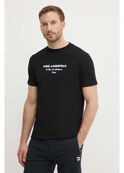 Karl Lagerfeld t-shirt bawełniany męski kolor czarny z nadrukiem 542224.755056 ze sklepu ANSWEAR.com w kategorii T-shirty męskie - zdjęcie 173570336