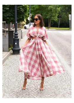 Sukienka Goja w kratę różowa ze sklepu forseti.net.pl w kategorii Sukienki - zdjęcie 173571398