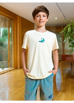 Sinsay - Koszulka z nadrukiem - kremowy ze sklepu Sinsay w kategorii T-shirty chłopięce - zdjęcie 173576267