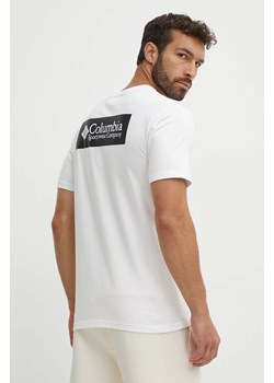 Columbia t-shirt bawełniany North Cascades kolor biały z nadrukiem 1834041 ze sklepu ANSWEAR.com w kategorii T-shirty męskie - zdjęcie 173576918