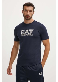 EA7 Emporio Armani t-shirt męski kolor granatowy z nadrukiem PJVQZ.6DPT62 ze sklepu ANSWEAR.com w kategorii T-shirty męskie - zdjęcie 173577227