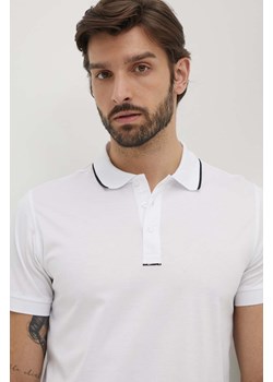 Karl Lagerfeld polo bawełniane kolor biały gładki 542200.745002 ze sklepu ANSWEAR.com w kategorii T-shirty męskie - zdjęcie 173577277