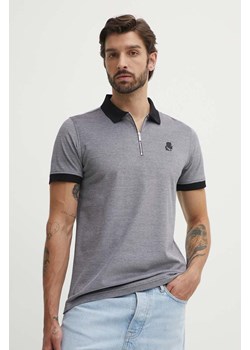 Karl Lagerfeld polo bawełniane kolor szary wzorzysty 542204.745004 ze sklepu ANSWEAR.com w kategorii T-shirty męskie - zdjęcie 173577287