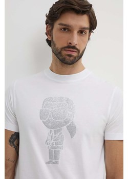 Karl Lagerfeld t-shirt bawełniany męski kolor biały z nadrukiem 542241.755425 ze sklepu ANSWEAR.com w kategorii T-shirty męskie - zdjęcie 173577348