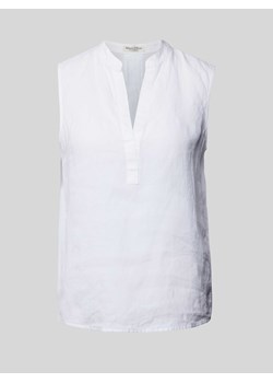 Top bluzkowy lniany z kołnierzem z lamówką ze sklepu Peek&Cloppenburg  w kategorii Bluzki damskie - zdjęcie 173577915