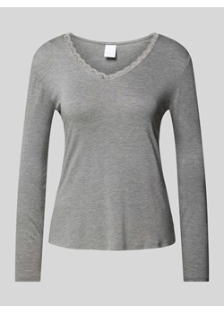 Bluzka z długim rękawem i obszyciem z koronki model ‘Jordan’ ze sklepu Peek&Cloppenburg  w kategorii Bluzki damskie - zdjęcie 173577939