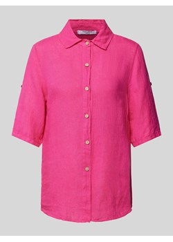 Bluzka lniana z rękawem o dł. 1/2 model ‘Si44a’ ze sklepu Peek&Cloppenburg  w kategorii Koszule damskie - zdjęcie 173578015