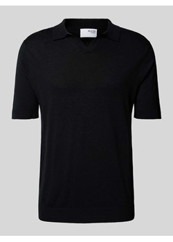 Koszulka polo lniana o kroju slim fit z wykładanym kołnierzem model ‘LAKE’ ze sklepu Peek&Cloppenburg  w kategorii T-shirty męskie - zdjęcie 173578059
