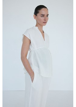 H & M - MAMA Bawełniana bluzka z muślinu - Biały ze sklepu H&M w kategorii Bluzki damskie - zdjęcie 173578467