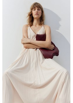 H & M - Plisowana sukienka dżersejowa - Beżowy ze sklepu H&M w kategorii Sukienki - zdjęcie 173578497