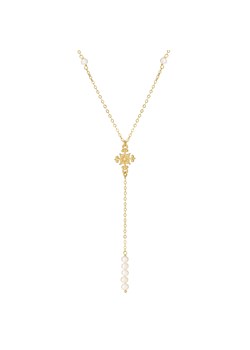 naszyjnik z perłami z zawieszką, srebrny pozłacany ze sklepu ANIA KRUK w kategorii Naszyjniki - zdjęcie 173578926
