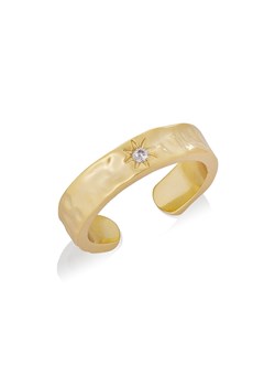 pierścionek z cyrkonią i gwiazdką, pozłacany ze sklepu ANIA KRUK w kategorii Pierścionki - zdjęcie 173578927