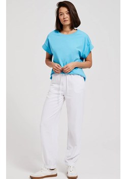 Gładkie wiskozowe spodnie damskie białe 4323, Kolor biały, Rozmiar XS, Moodo ze sklepu Primodo w kategorii Spodnie damskie - zdjęcie 173579007