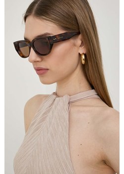 Gucci okulary przeciwsłoneczne damskie kolor brązowy ze sklepu ANSWEAR.com w kategorii Okulary przeciwsłoneczne damskie - zdjęcie 173580638