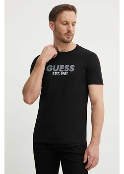Guess t-shirt męski kolor czarny z nadrukiem M4YI30 J1314 ze sklepu ANSWEAR.com w kategorii T-shirty męskie - zdjęcie 173580745