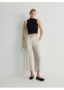 Reserved - Spodnie culotte z kantem - beżowy ze sklepu Reserved w kategorii Spodnie damskie - zdjęcie 173580919