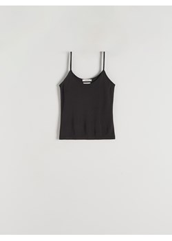 Reserved - Prążkowany top z modalem - czarny ze sklepu Reserved w kategorii Bluzki damskie - zdjęcie 173581675