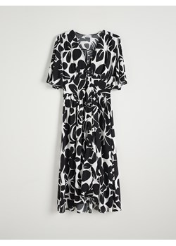 Reserved - Sukienka midi z wiskozy - czarny ze sklepu Reserved w kategorii Sukienki - zdjęcie 173581958