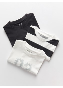 Reserved - Bawełniany t-shirt oversize 3 pack - czarny ze sklepu Reserved w kategorii T-shirty chłopięce - zdjęcie 173582105