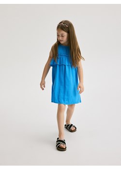 Reserved - Muślinowa sukienka z falbanką - jasnoniebieski ze sklepu Reserved w kategorii Sukienki dziewczęce - zdjęcie 173582146