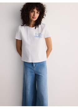 Reserved - T-shirt z nadrukiem - biały ze sklepu Reserved w kategorii Bluzki damskie - zdjęcie 173582456