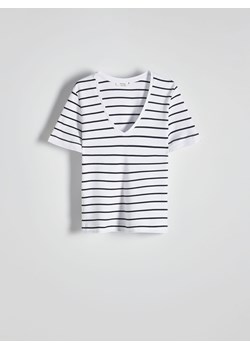 Reserved - T-shirt z merceryzowanej bawełny - wielobarwny ze sklepu Reserved w kategorii Bluzki damskie - zdjęcie 173582477