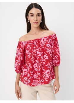 Mohito - Wiskozowa bluzka w kwiaty - czerwony ze sklepu Mohito w kategorii Bluzki damskie - zdjęcie 173582808