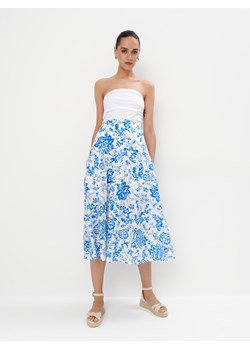 Mohito - Bawełniana spódnica midi - niebieski ze sklepu Mohito w kategorii Spódnice - zdjęcie 173582885