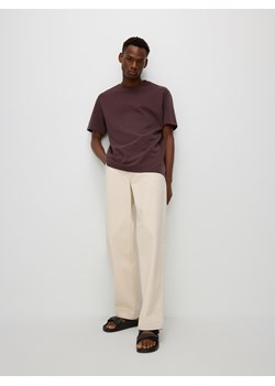 Reserved - Strukturalny t-shirt oversize - mahoniowy ze sklepu Reserved w kategorii T-shirty męskie - zdjęcie 173583379
